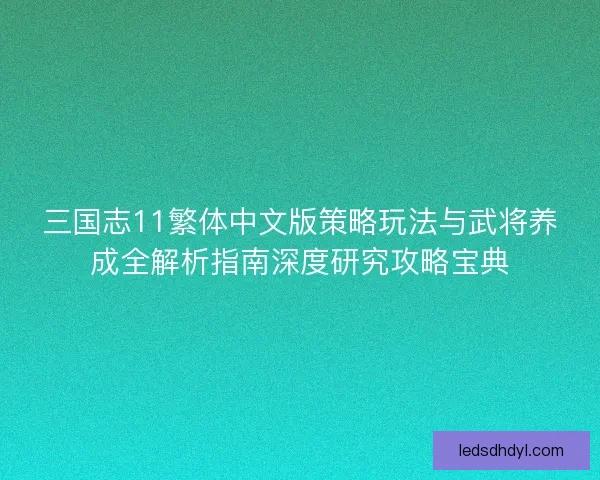 三国志11繁体中文版策略玩法与武将养成全解析指南深度研究攻略宝典 三国志11繁体中文版策略玩法与武将养成全解析指南深度研究攻略宝典