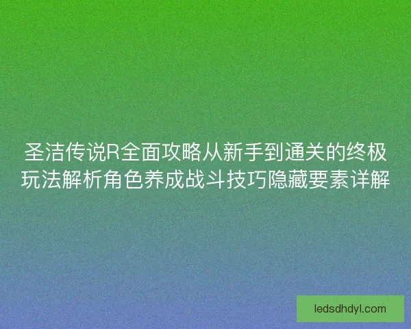 圣洁传说R全面攻略从新手到通关的终极玩法解析角色养成战斗技巧隐藏要素详解